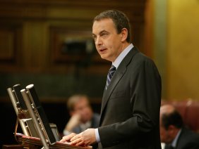 El Presidente del Gobierno,durante su intervención en la sesión de investidura, en 2008